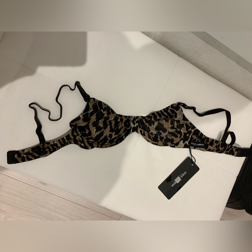 Dolce & Gabbana Leopard Animal Print Bra